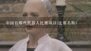 中国有哪些机器人比赛项目(比赛名称)
