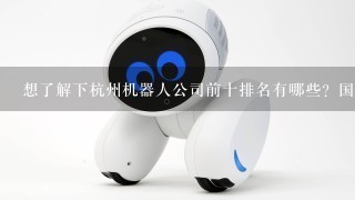 想了解下杭州机器人公司前十排名有哪些？国辰机器人怎么样啊？