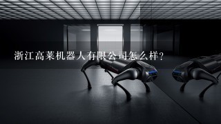 浙江高莱机器人有限公司怎么样？