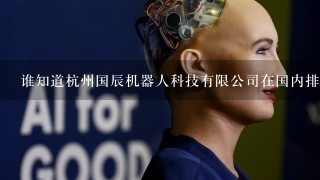 谁知道杭州国辰机器人科技有限公司在国内排名怎么样